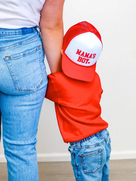 Mama's Boy Valentines Trucker Hat