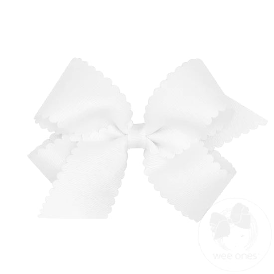 Wee Ones Medium Scalloped Edge Bow-Multiple Colors