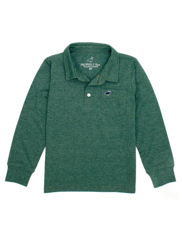 Harrison Long Sleeve Pocket Polo-Hunter Green