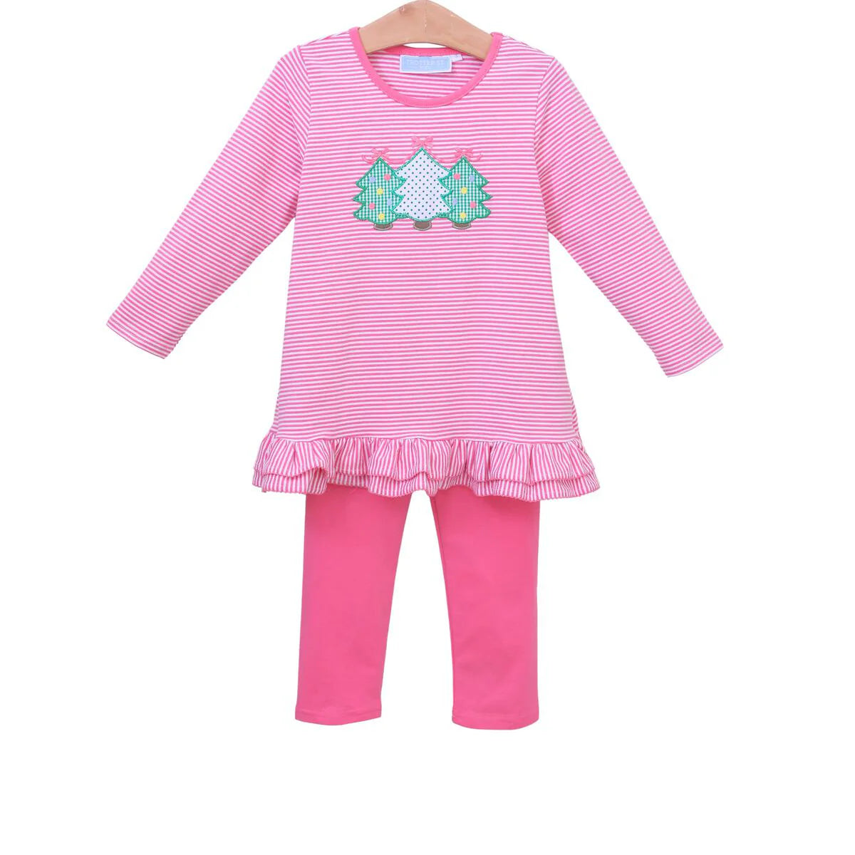 Christmas Trees Ruffle Pants Set