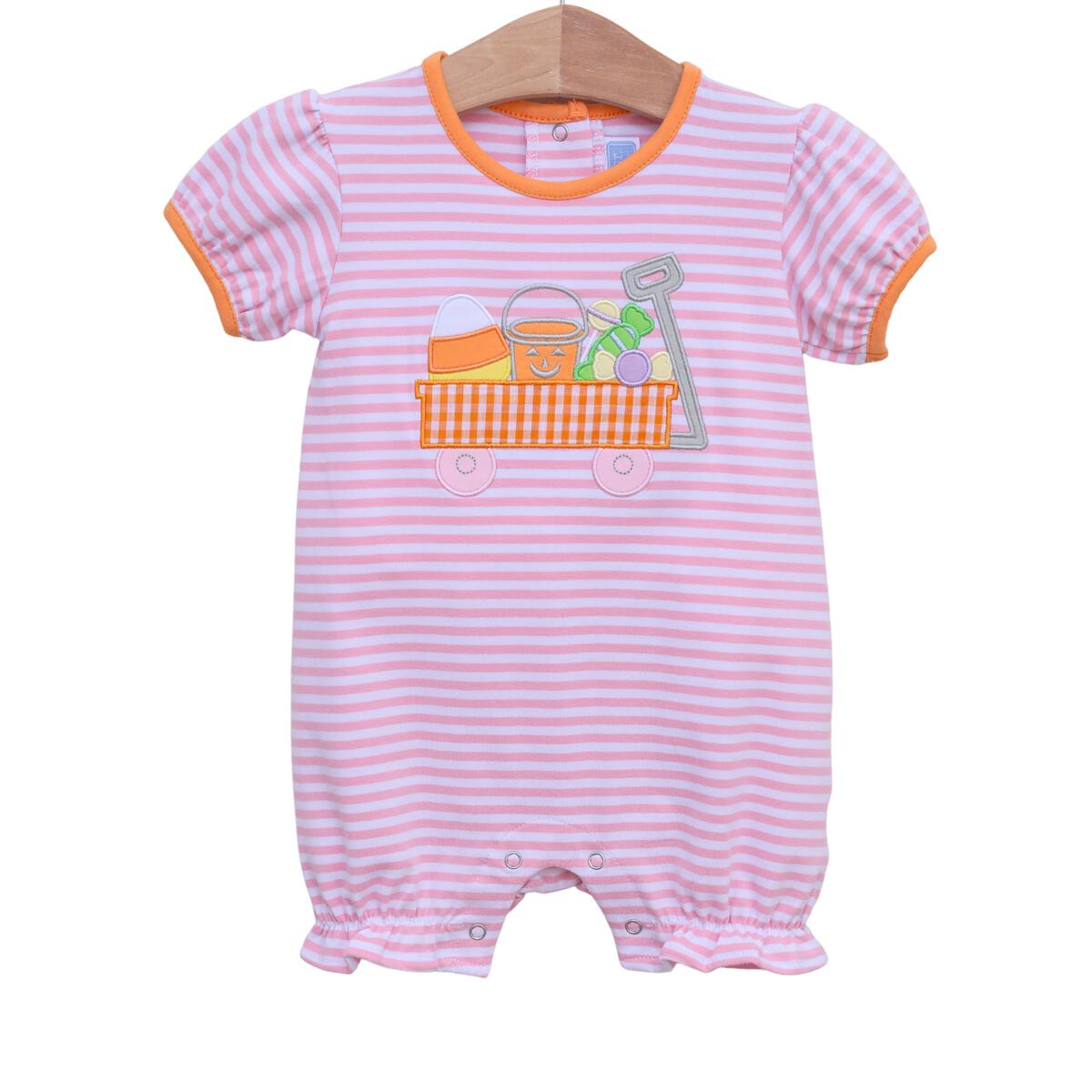 Halloween Wagon Girls Short Romper