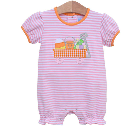 Halloween Wagon Girls Short Romper