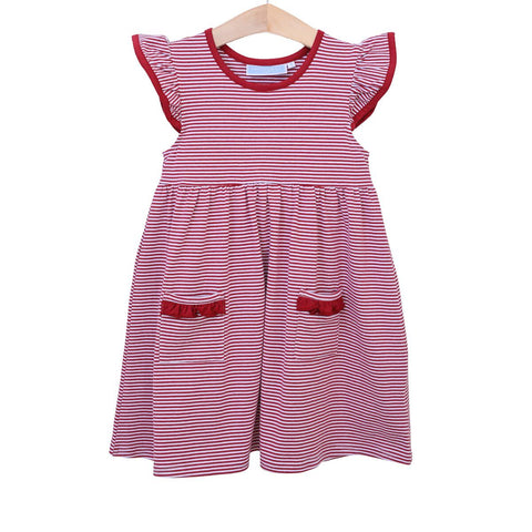 Lucy Gameday Dress-Garnet Stripe