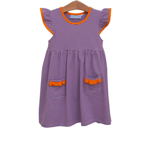 Lucy Gameday Dress-Purple Stripe