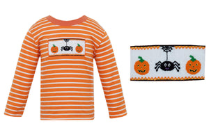 Boys Halloween Pumpkins and Spiders Tee