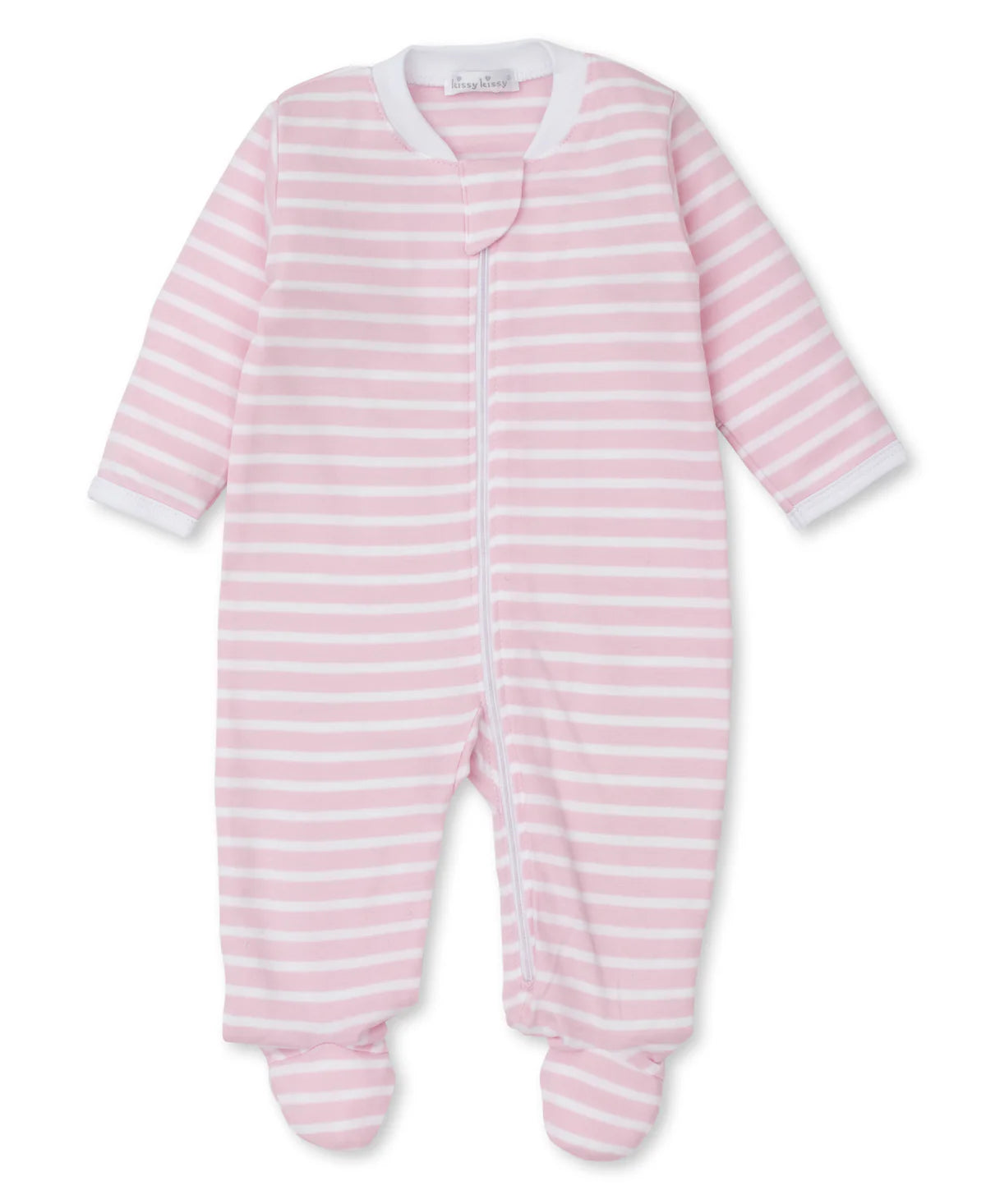 Team Stripes Pink Zipper Footie