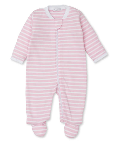 Team Stripes Pink Zipper Footie