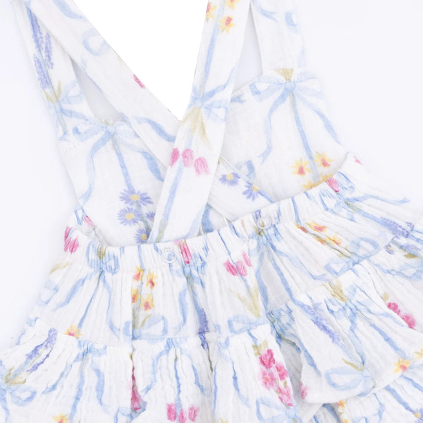 Ribbon Bouquets Ruffle Sunsuit