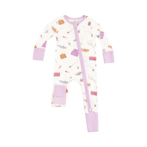 Fishing Things-Pink 2 Way Zipper Romper