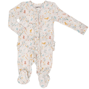 Woodland Cameos 2 Way Ruffle Zipper Footie