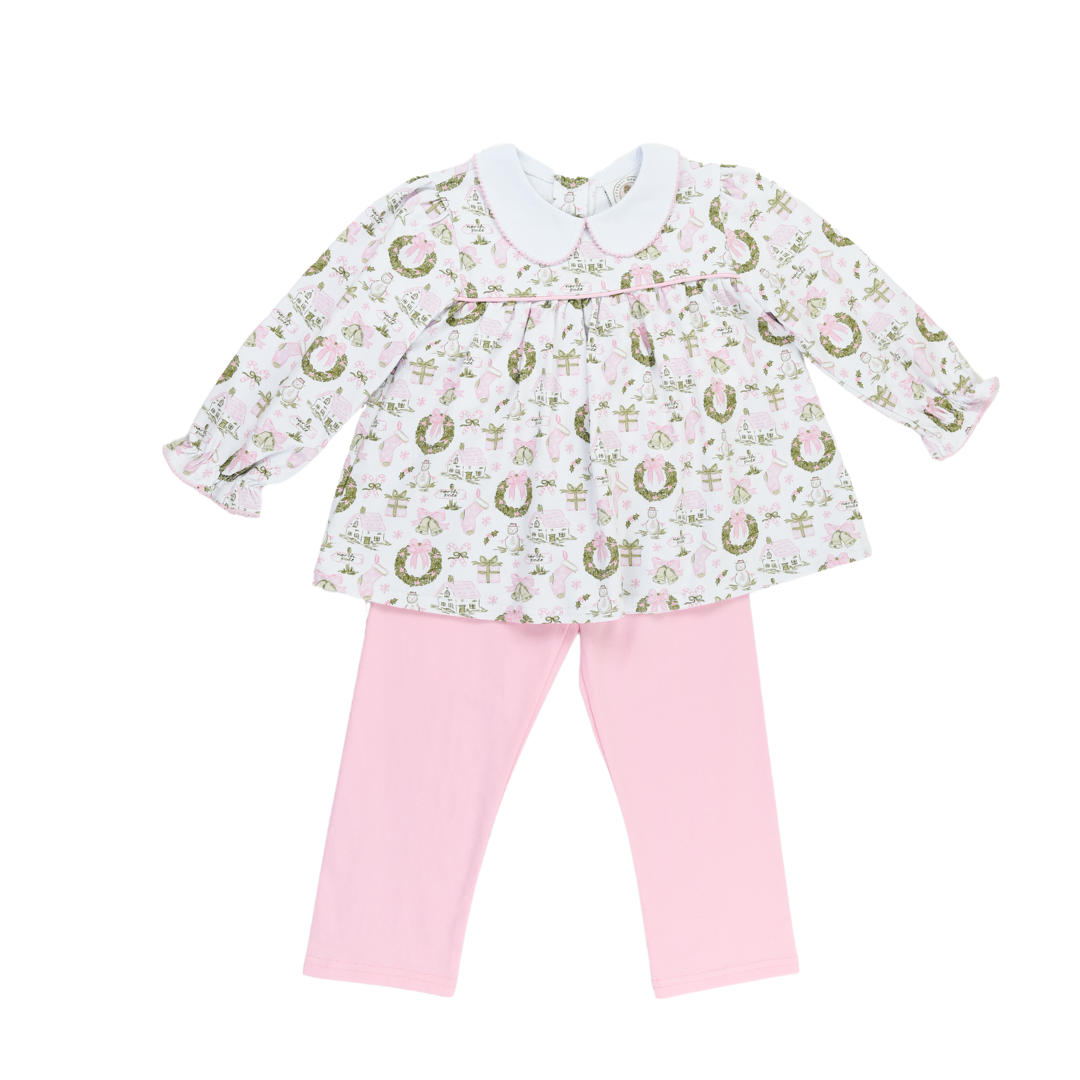 Christmas Toile and Stripe Collins Legging Set