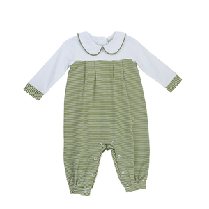 Christmas Toile and Stripe Boys Romper