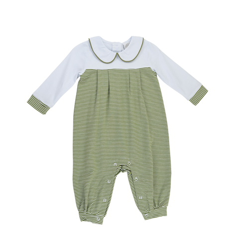 Christmas Toile and Stripe Boys Romper