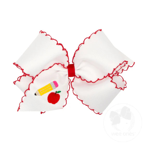 Wee Ones Medium Moonstitch Back To School Bow