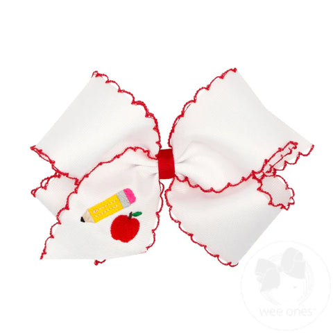 Wee Ones King Moonstitch Back To School Bow