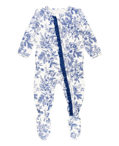 Bliss Toile Ruffled Footie