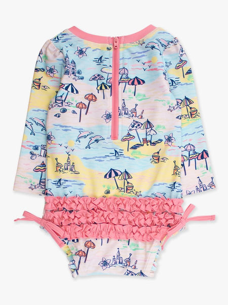Beach Day Long Sleeve Girls One Piece