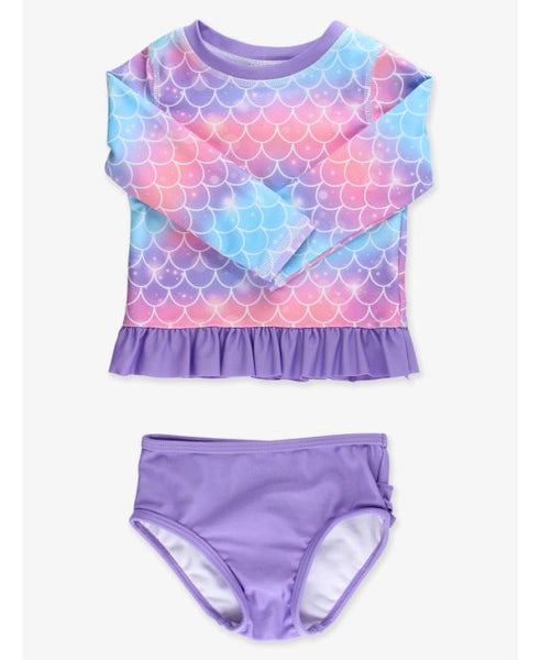 Shimmer Mermaid Tale Long Sleeve Girls Two Piece