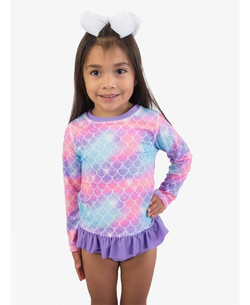 Shimmer Mermaid Tale Long Sleeve Girls Two Piece