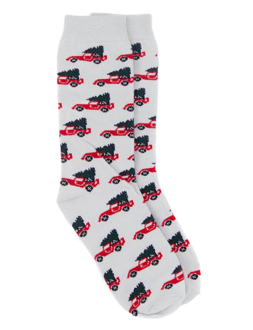 Lucky Duck Socks- Christmas Trucks