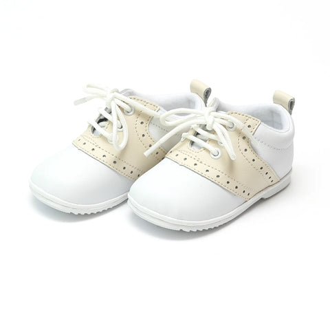 Austin Beige Leather Saddle Oxford Shoe