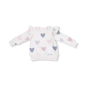 Hearts Ruffle Sweatshirt