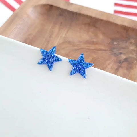 Liberty Star Stud Earring - Blue