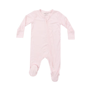 Light Pink Stripe Zipper footie