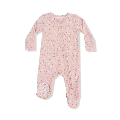 Carrie Floral Pink Footie