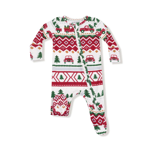 Red Truck Fair Isle Footie