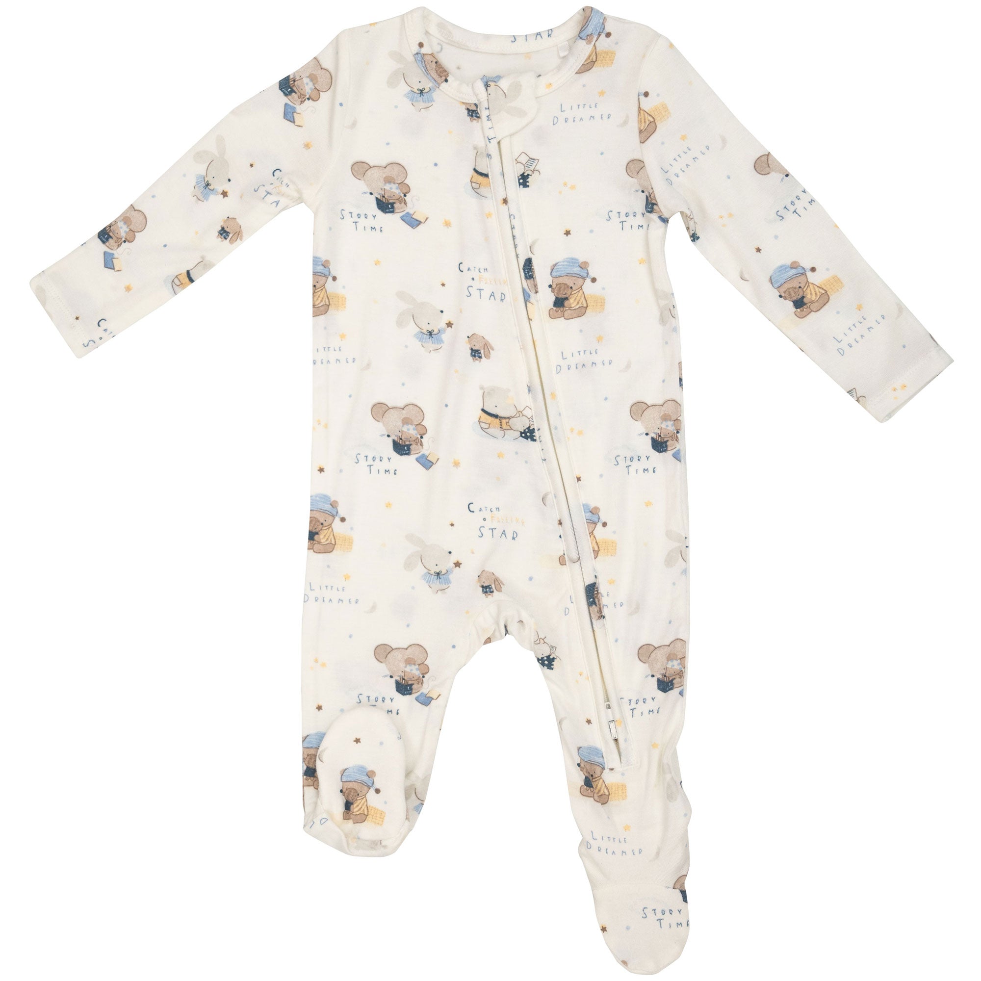 Bedtime Story Animals 2 Way Zipper Footie