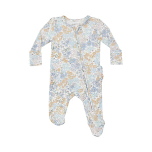 Edith's Floral Ruffle Zipper Footie