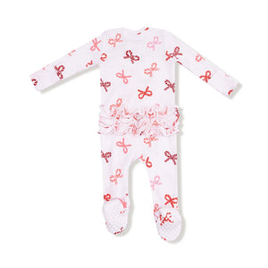 Candy Cane Bows Footie