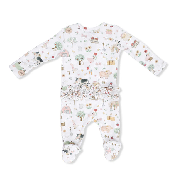 Cute Farm Animals Ruffle Footie