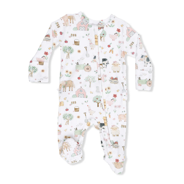 Cute Farm Animals Ruffle Footie