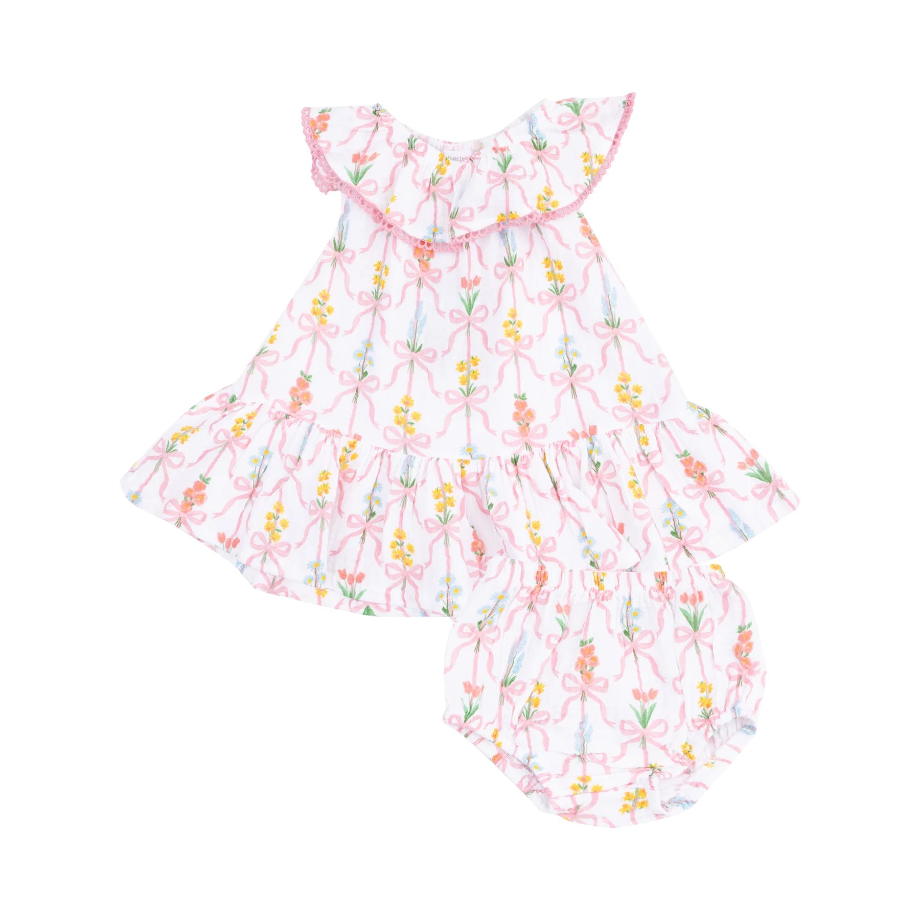 Ribbon Bouquet Ruffle Dress