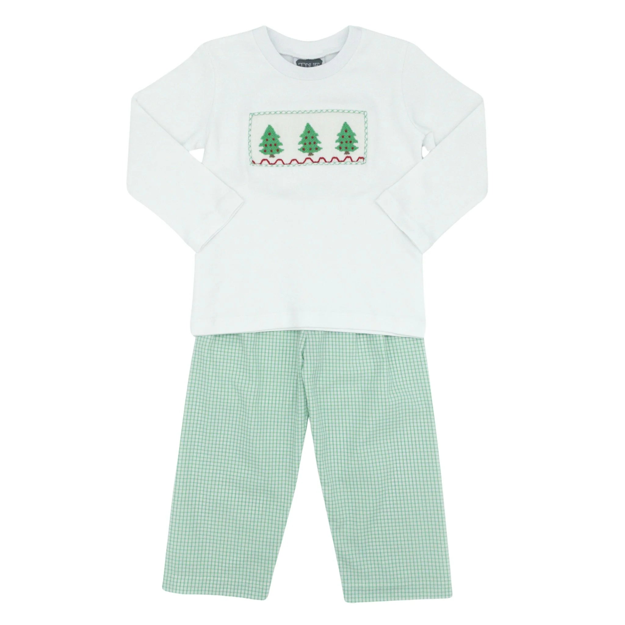 Christmas Tree Boys Smocked Set