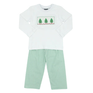 Christmas Tree Boys Smocked Set