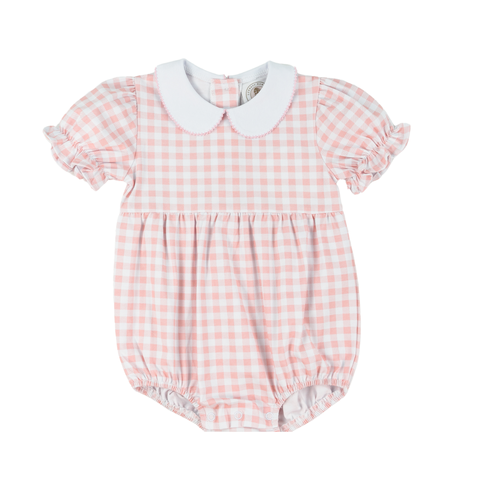 Pink Gingham Girls Collins Bubble