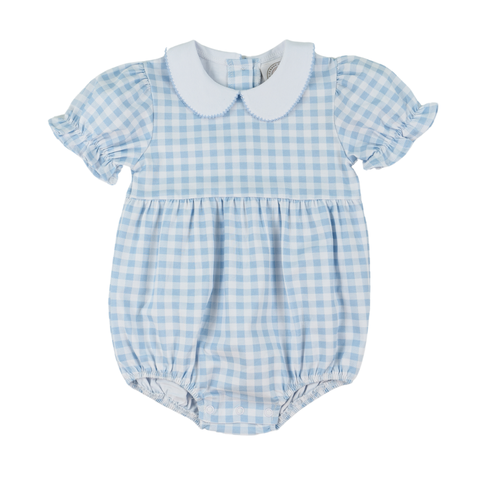 Blue Gingham Girls Collins Bubble