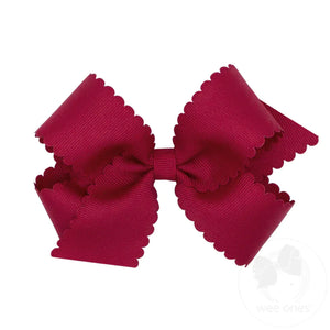 Wee Ones Medium Scalloped Edge Bow-Multiple Colors