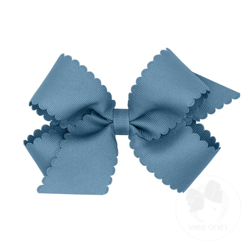 Wee Ones Medium Scalloped Edge Bow-Multiple Colors