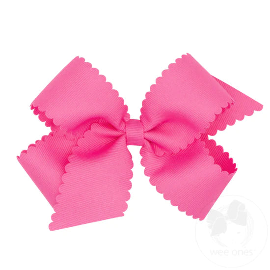 Wee Ones Medium Scalloped Edge Bow-Multiple Colors