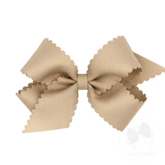 Wee Ones Medium Scalloped Edge Bow-Multiple Colors