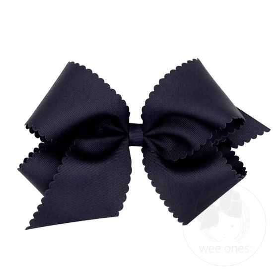 Wee Ones Medium Scalloped Edge Bow-Multiple Colors