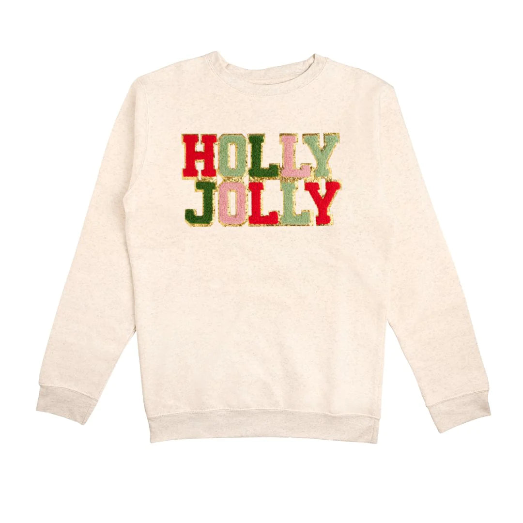 Holly Jolly Patch Christmas Sweatshirt-Womens