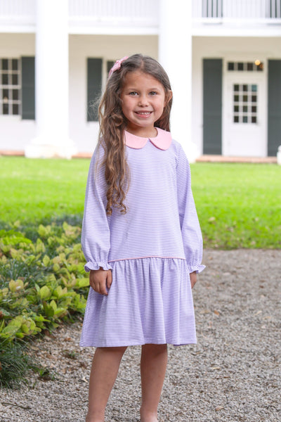 Katherine Dress-Lavender Stripe