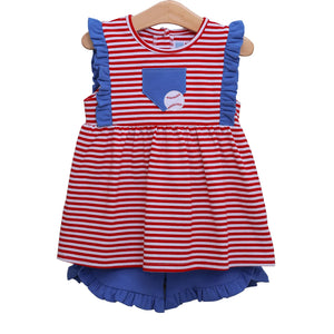 Baseball Girls Short Set