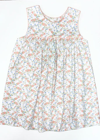 Peach Floral 2 Button Dress
