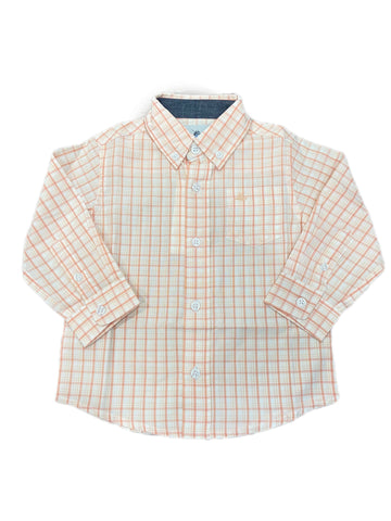 Apricot Plaid Dress Shirt